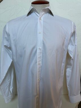 Alton Lane Tailored Fit White Men's Dress Shirt Classic Spread Collar Size L